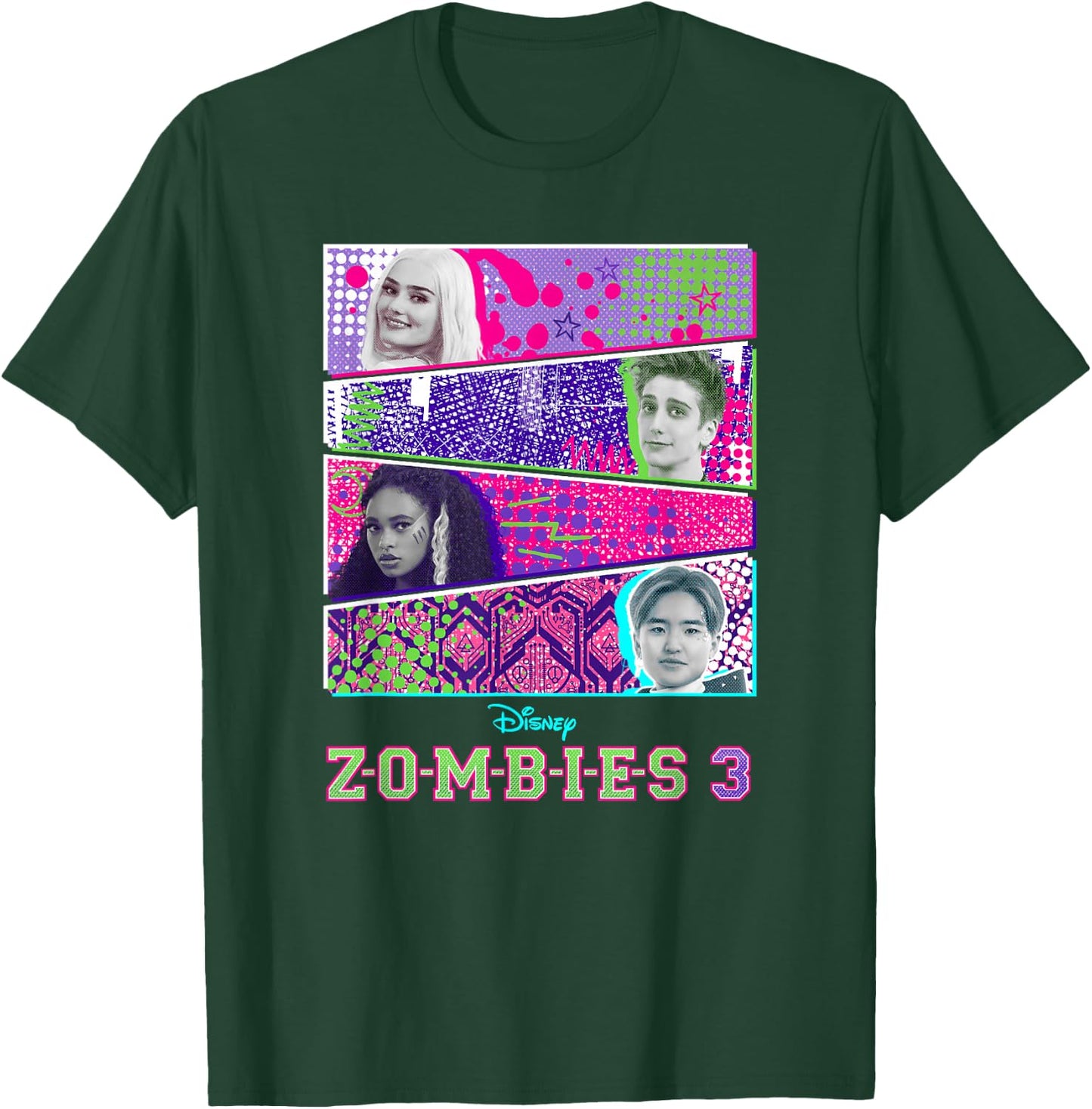 Disney Zombies 3 Panel Group Shot T-Shirt - T-Shirt | Forest