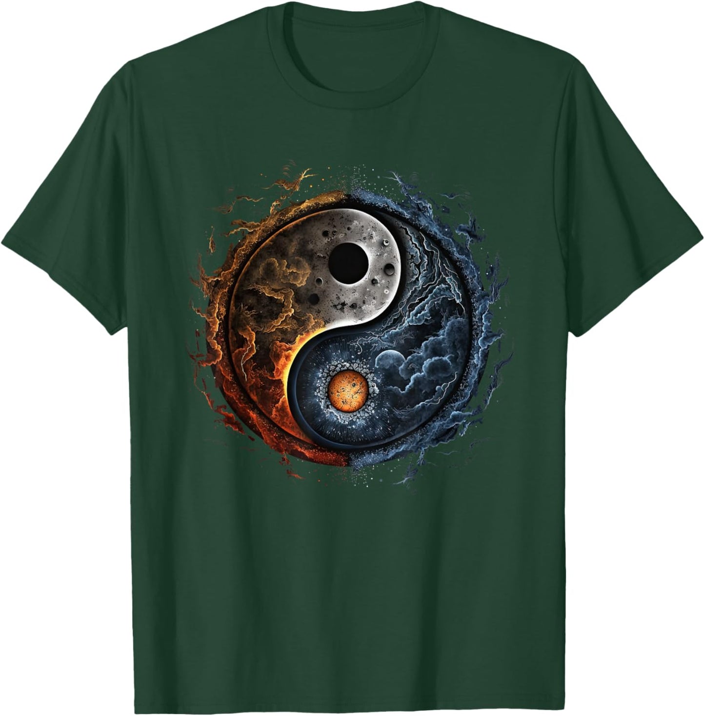 Yin Yang Cosmic Duality Art for Meditation and Peace T-Shirt - T-Shirt | Forest