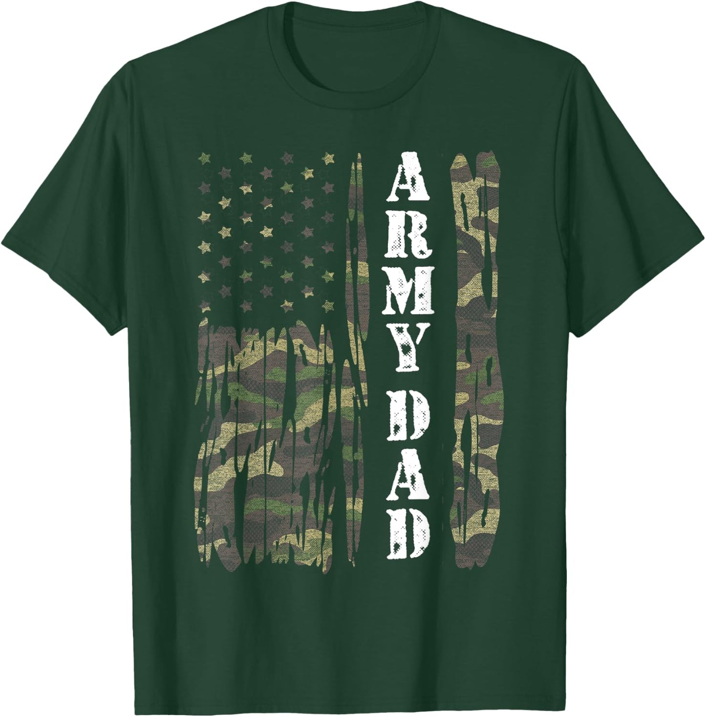 Vintage US Flag Army Dad Veteran Father Father's Day Gift T-Shirt - T-Shirt | Forest