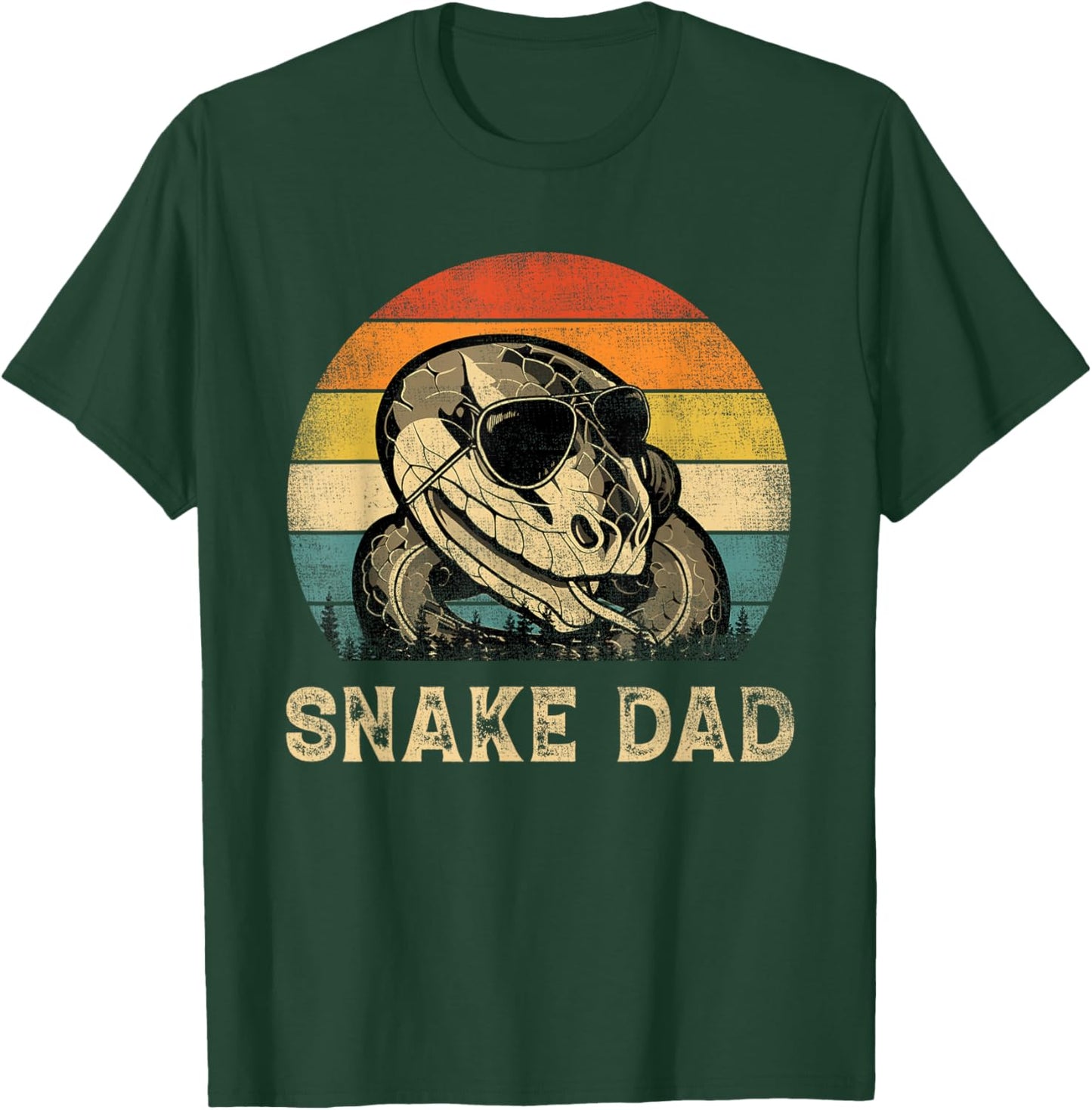 Vintage Snake Dad Snake Lovers Daddy Father's Day T-Shirt - T-Shirt | Forest