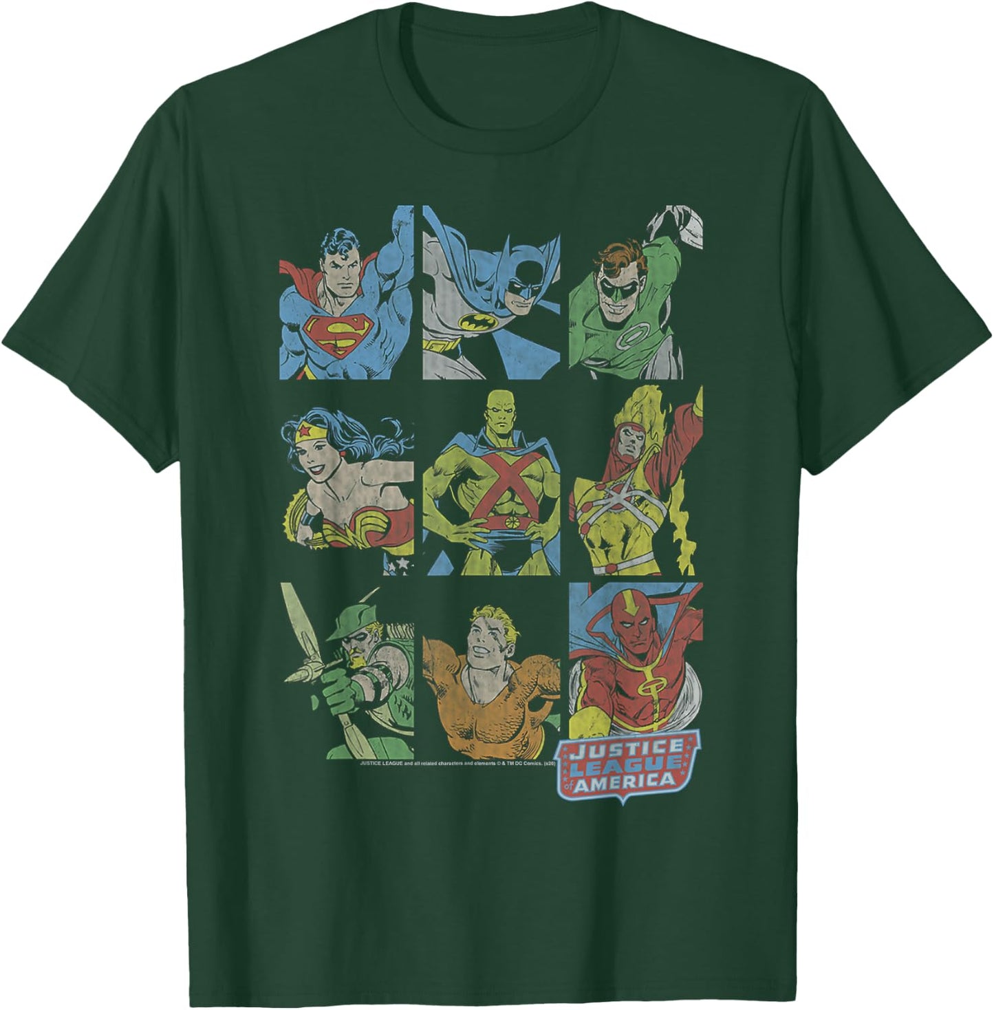 DC Comics Justice League Vintage Box Up T-Shirt - T-Shirt | Forest