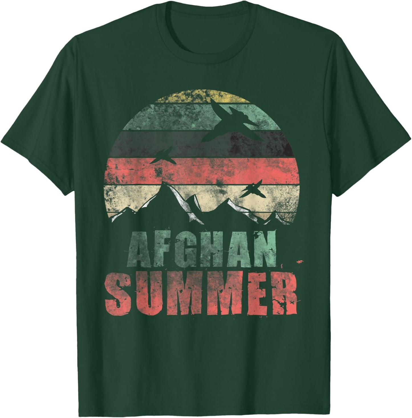 Afghan Summer Warplane War Veteran Men Women T-Shirt - T-Shirt | Forest