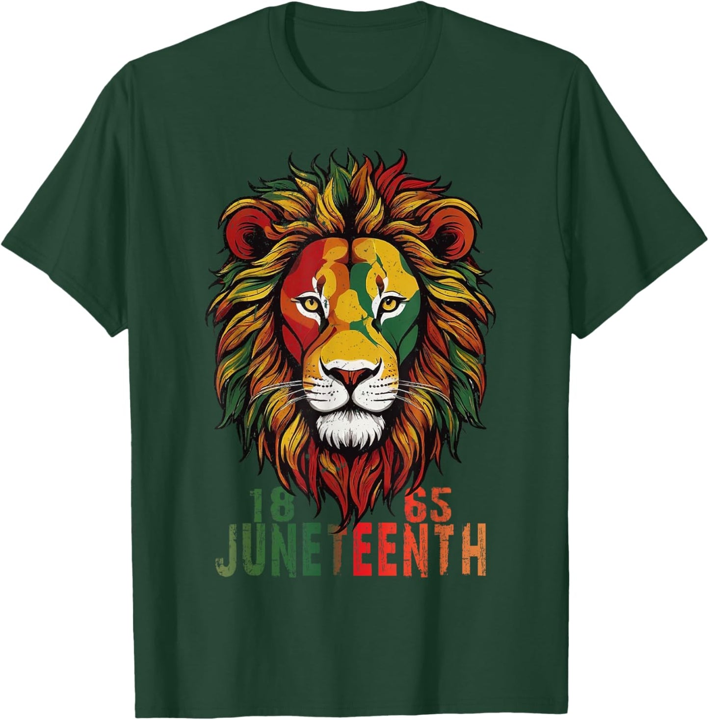 Juneteenth Men Women African American Black Lion 1865 King T-Shirt - T-Shirt | Forest