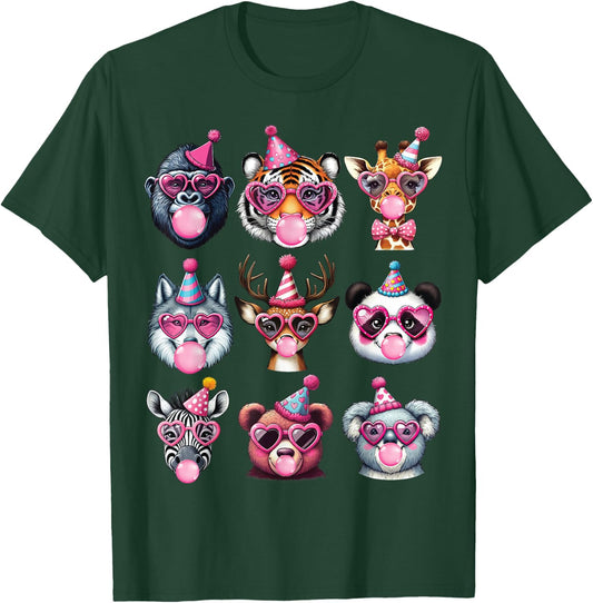 Zoo Animals Birthday Party Wildlife Lovers Boys Girls Kids T-Shirt - T-Shirt | Forest