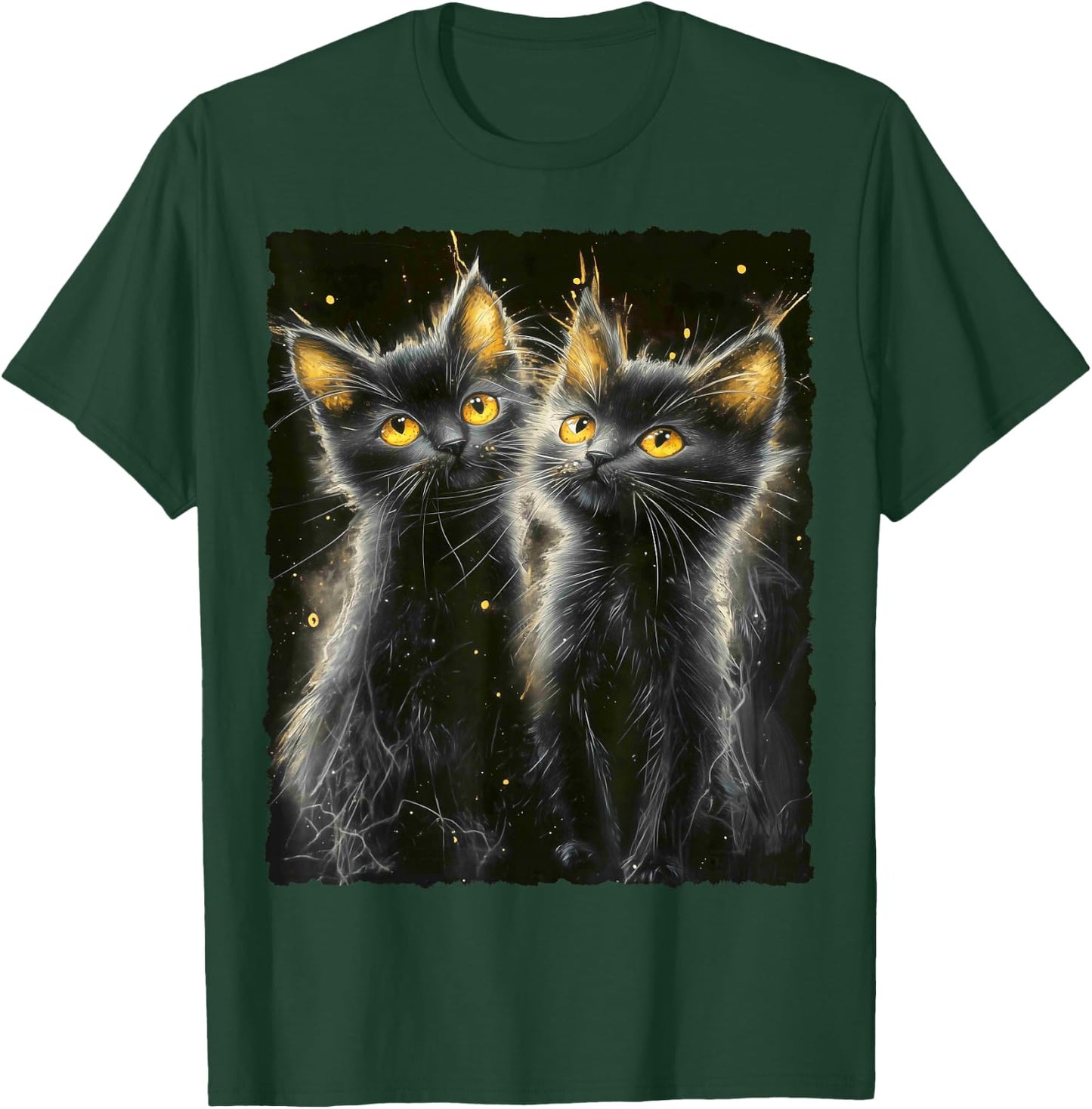 Cute Magical Cat Kitten Fantasy Art Design T-Shirt - T-Shirt | Forest