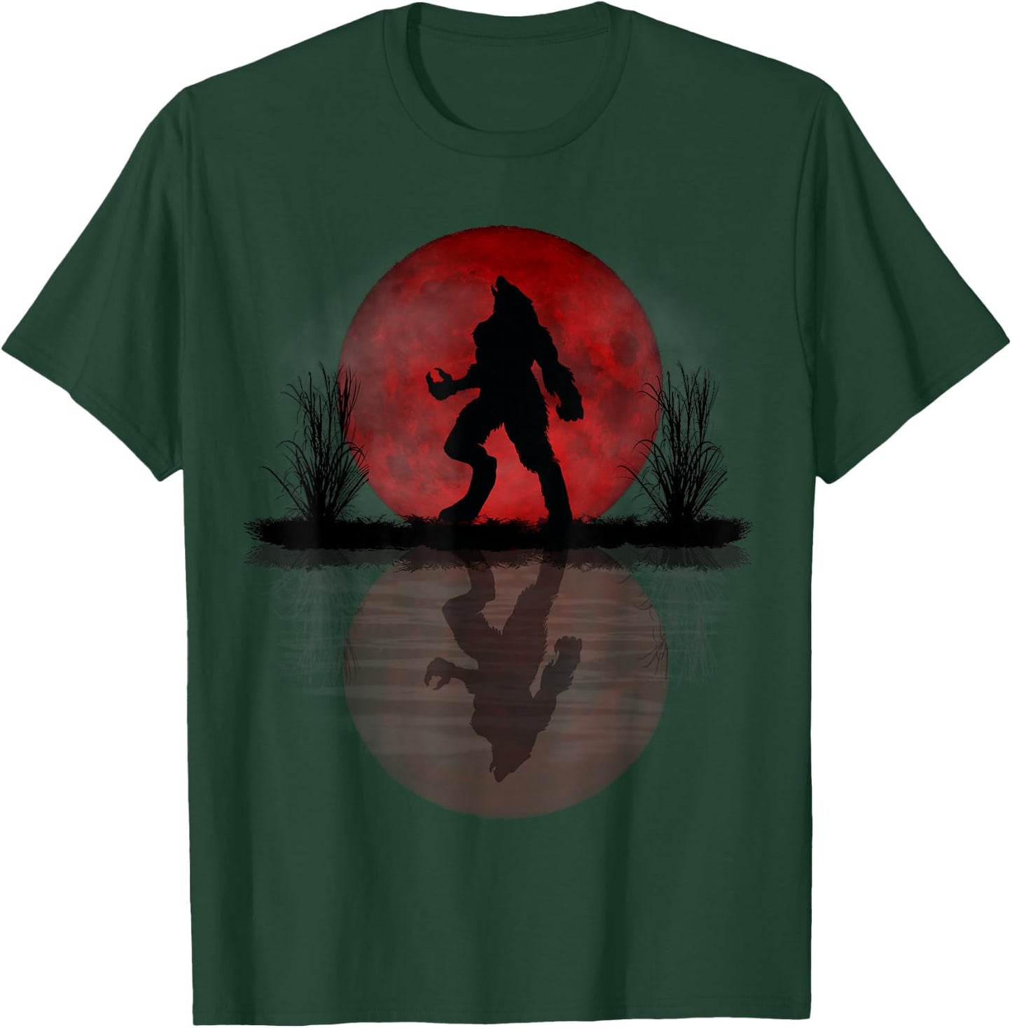 Werewolf Under A Full Blood Moon Howling T-Shirt - T-Shirt | Forest