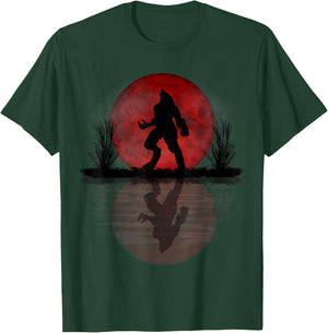 Werewolf Under A Full Blood Moon Howling T-Shirt - T-Shirt | Forest