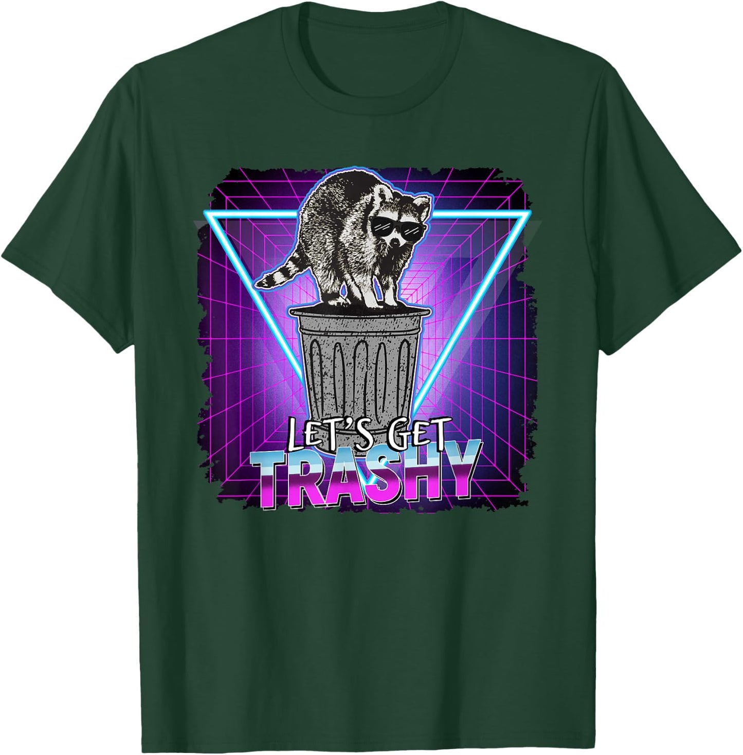 Raccoon Retro Lets Get Trashy 70s 80s Style Gift T-Shirt - T-Shirt | Forest
