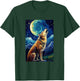 Wolf howls at moon - Van Gogh Style - Starry Night T-Shirt - T-Shirt | Forest