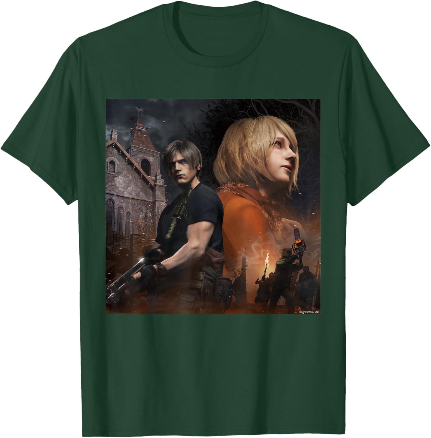 RESIDENT EVIL 4 Leon & Ashley T-Shirt - T-Shirt | Forest