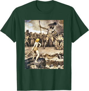 David And Goliath , Small, Black T-Shirt - T-Shirt | Forest