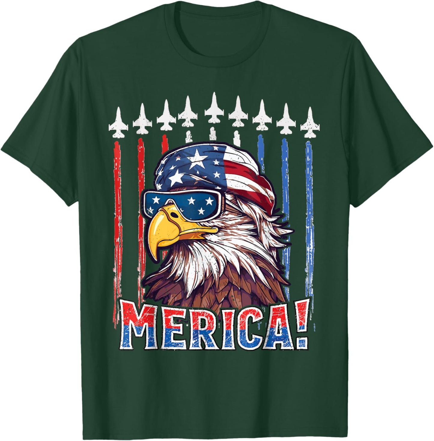 Merica Eagle 4th of july Patriotic freedom Eagle mullet T-Shirt - T-Shirt | Forest
