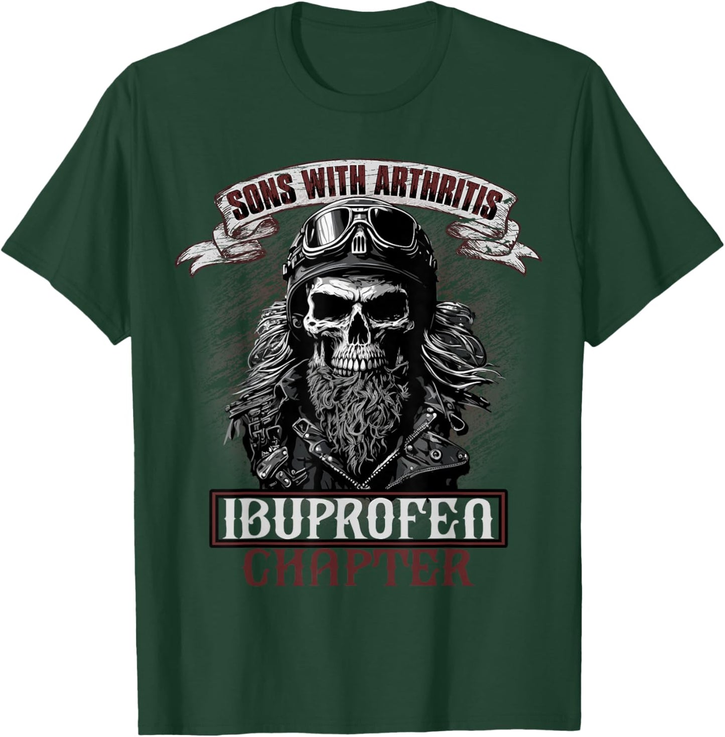 Funny Apparel for older Bikers Sons with Arthritis Ibuprofen Chapter Men's Black Small Short Sleeve T-Shirt - T-Shirt | Forest