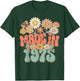 Retro Groovy Made In 1975 Floral Hippie Daisy 50th Birthday T-Shirt - T-Shirt | Forest