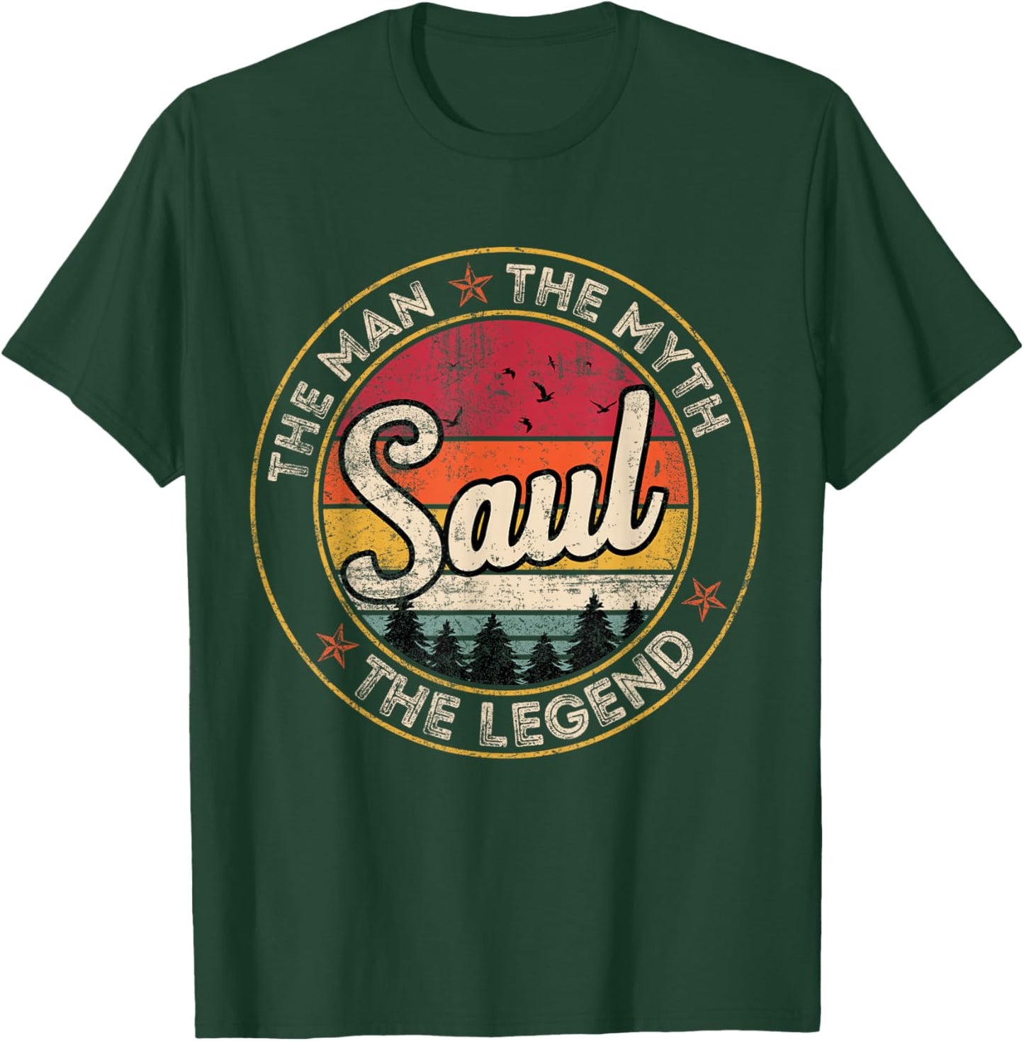 Saul The Man The Myth The Legend Personalized Name T-Shirt - T-Shirt | Forest