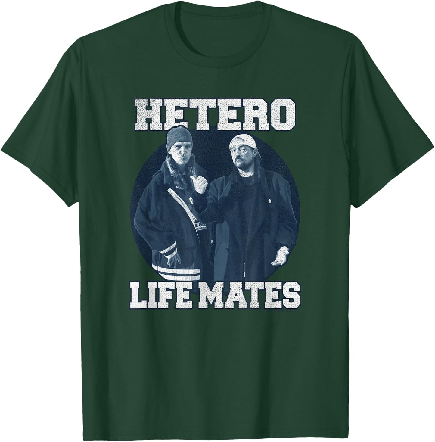 Clerks III Jay and Silent Bob Hetero Life-Mates Collegiate T-Shirt - T-Shirt | Forest