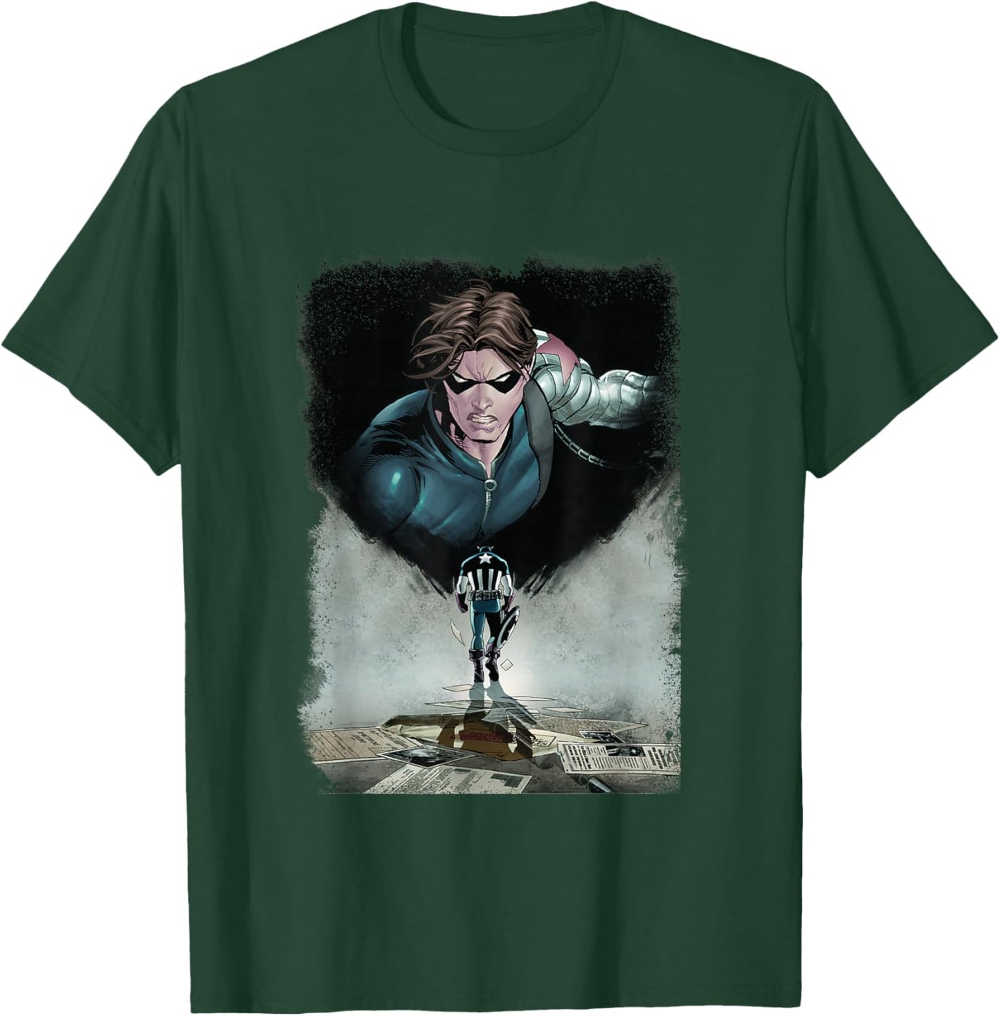 Marvel Comics Retro Classic Captain America Winter Soldier T-Shirt - T-Shirt | Forest