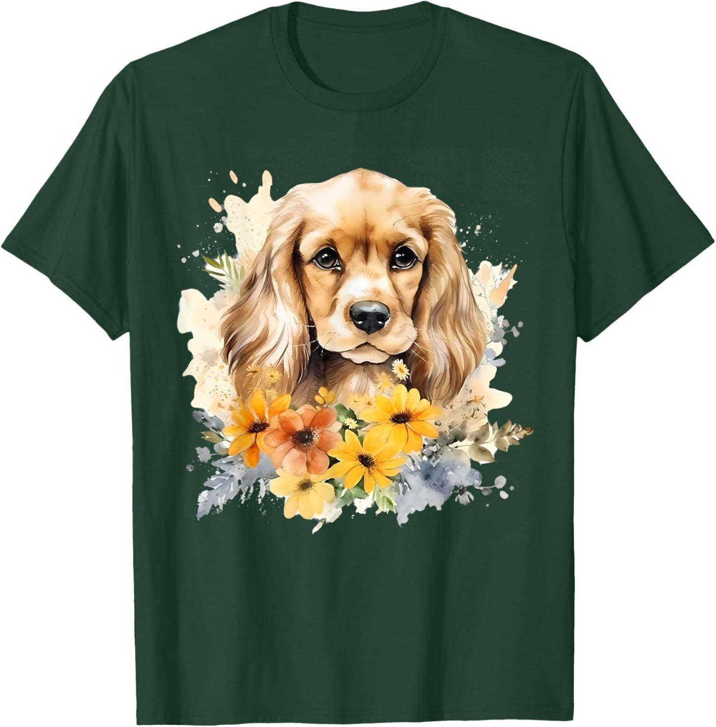 Watercolor English Cocker Spaniel Puppy T-Shirt - T-Shirt | Forest