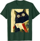 Vintage Japanisches Katzenbuch Liebhaber Bibliothekar Katze Papa Lehrer T-Shirt - T-Shirt | Forest