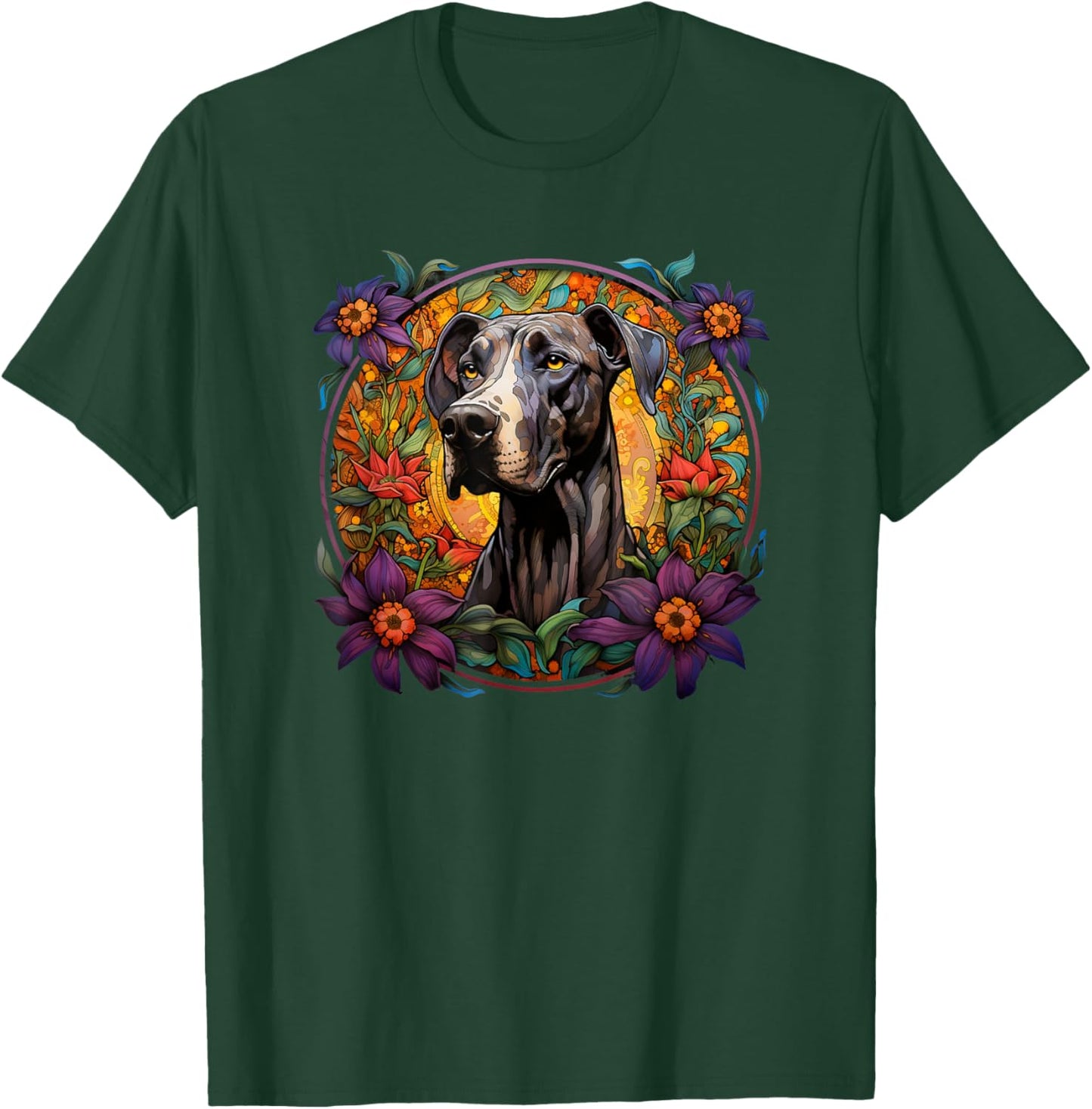 Beautiful Flowers Mom Great Dane Lover T-Shirt - T-Shirt | Forest