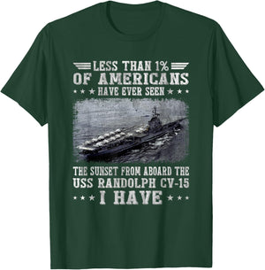 USS Randolph CV-15 Aircraft Carrier Sailor Veterans Day Papa T-Shirt - T-Shirt | Forest