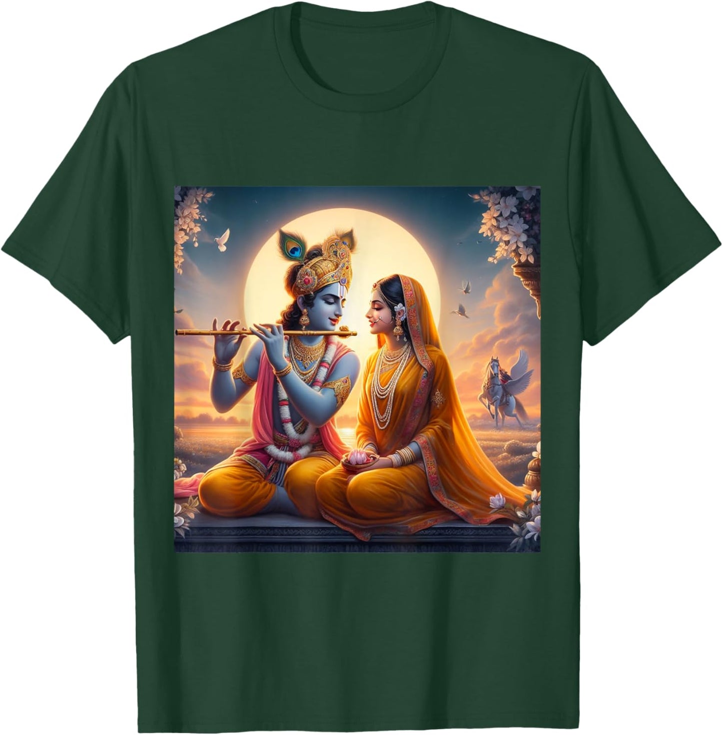 Radha and Krishna Love , Small, Black T-Shirt - T-Shirt | Forest