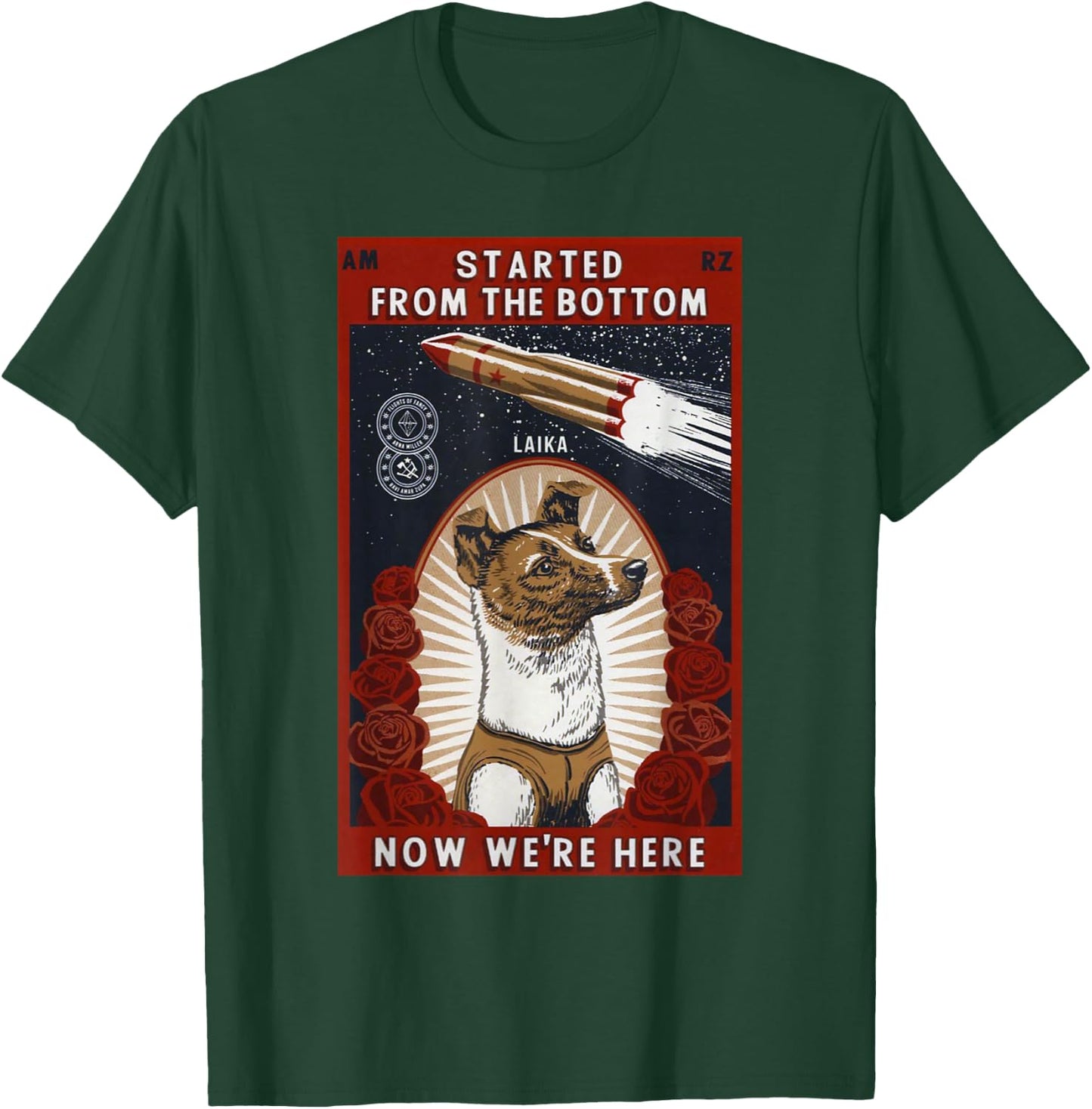 Laika Space Dog Retro Vintage Soviet. SOVI8 Women Girls Kids T-Shirt - T-Shirt | Forest