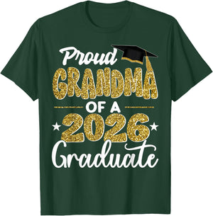 Proud Grandma of A Class of 2026 Graduate Senior Graduation T-Shirt - T-Shirt | Forest