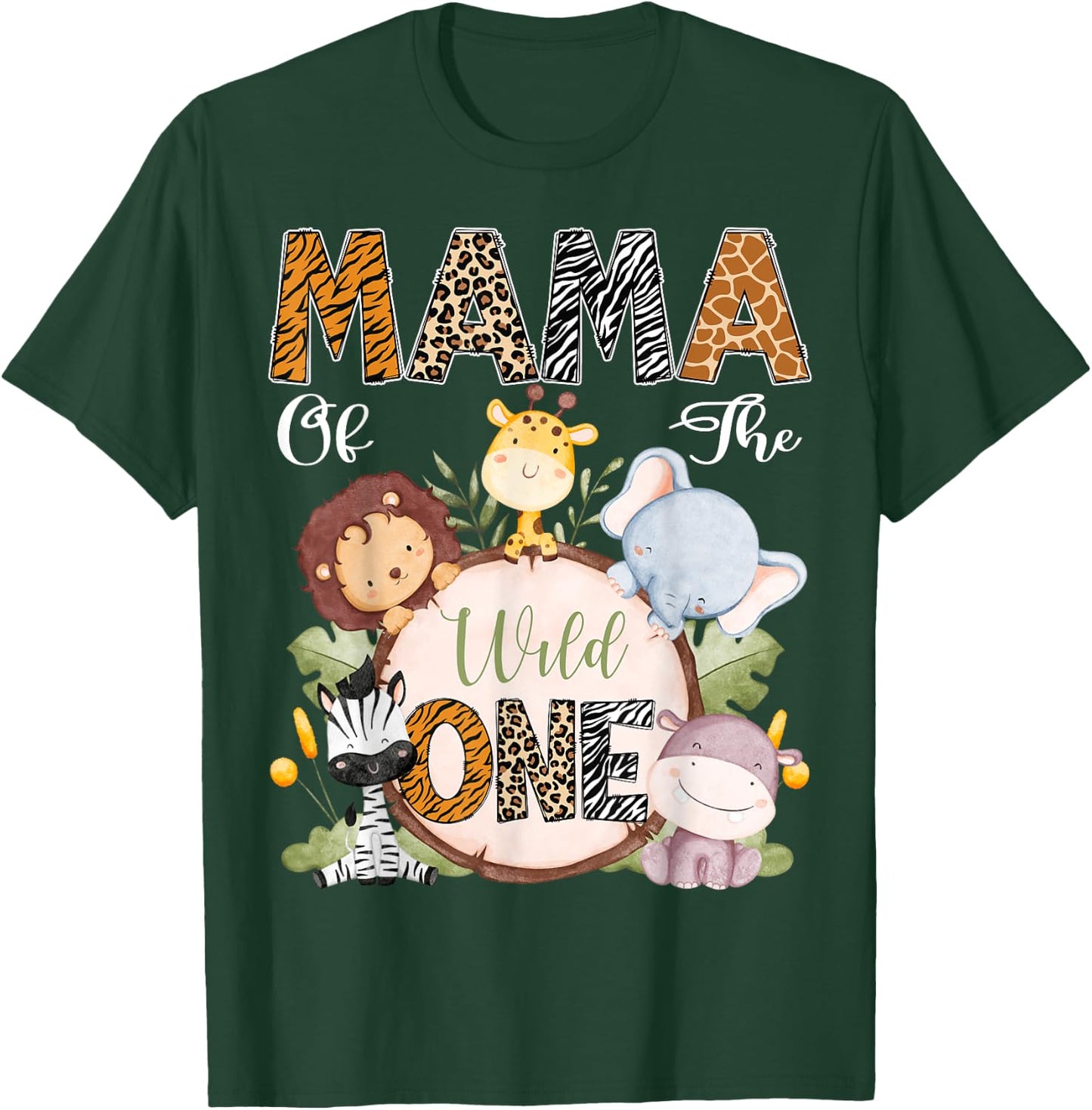 Mama Of The Wild One 1St Birthday Safari Woodland T-Shirt - T-Shirt | Forest
