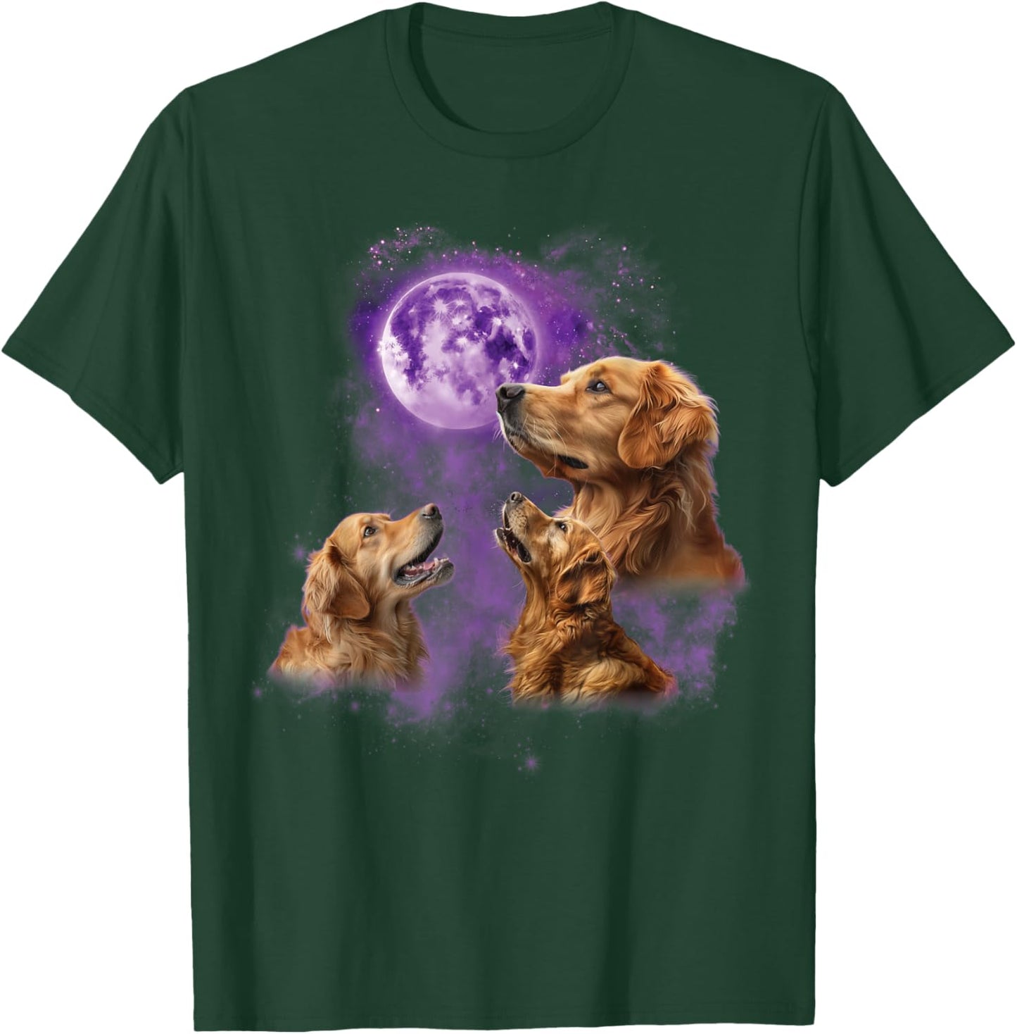 Funny Golden Retriever T Shirt - Howling at the Moon T-Shirt - T-Shirt | Forest