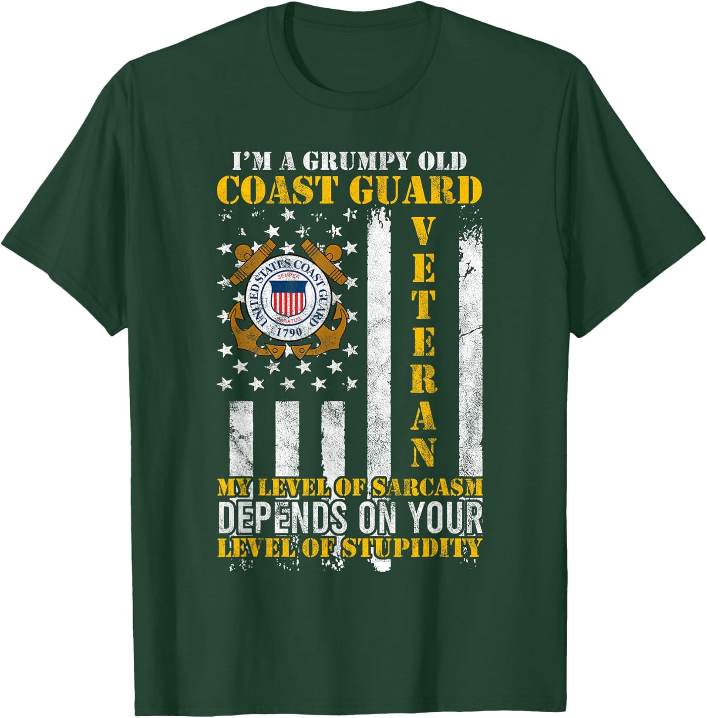 I'm a Grumpy Old Coast Guard Veteran Gift a Veteran Small T-Shirt - T-Shirt | Forest