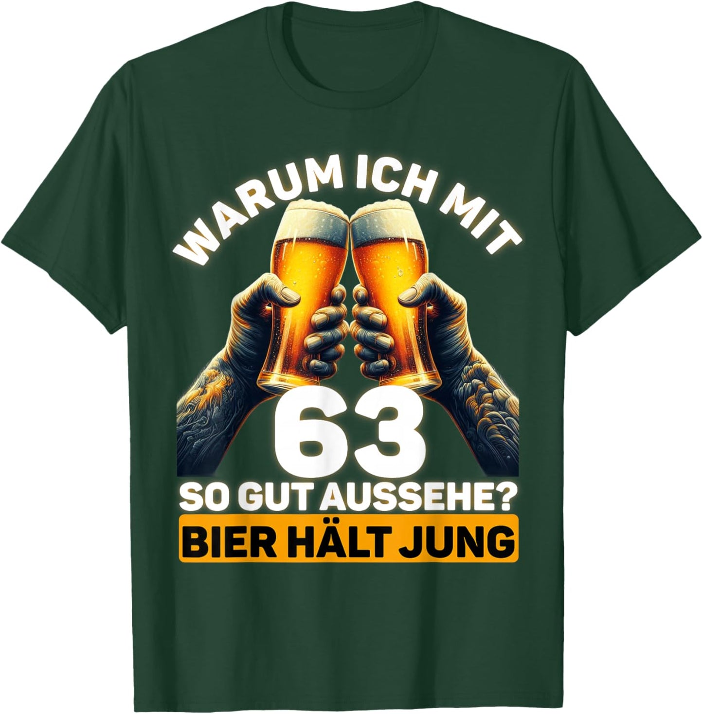 Geschenkidee zum 63. Geburtstag Bier Hält Jung T-Shirt - T-Shirt | Forest