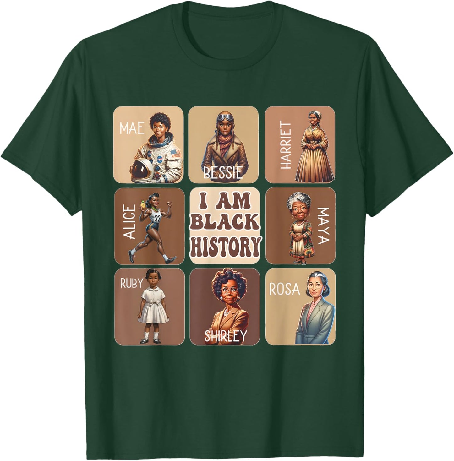 I Am Black History Month African American Pride Celebration T-Shirt - T-Shirt | Forest