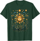 Mystic Sun and Moon Woman Mystical Flowers Aesthetic T-Shirt - T-Shirt | Forest