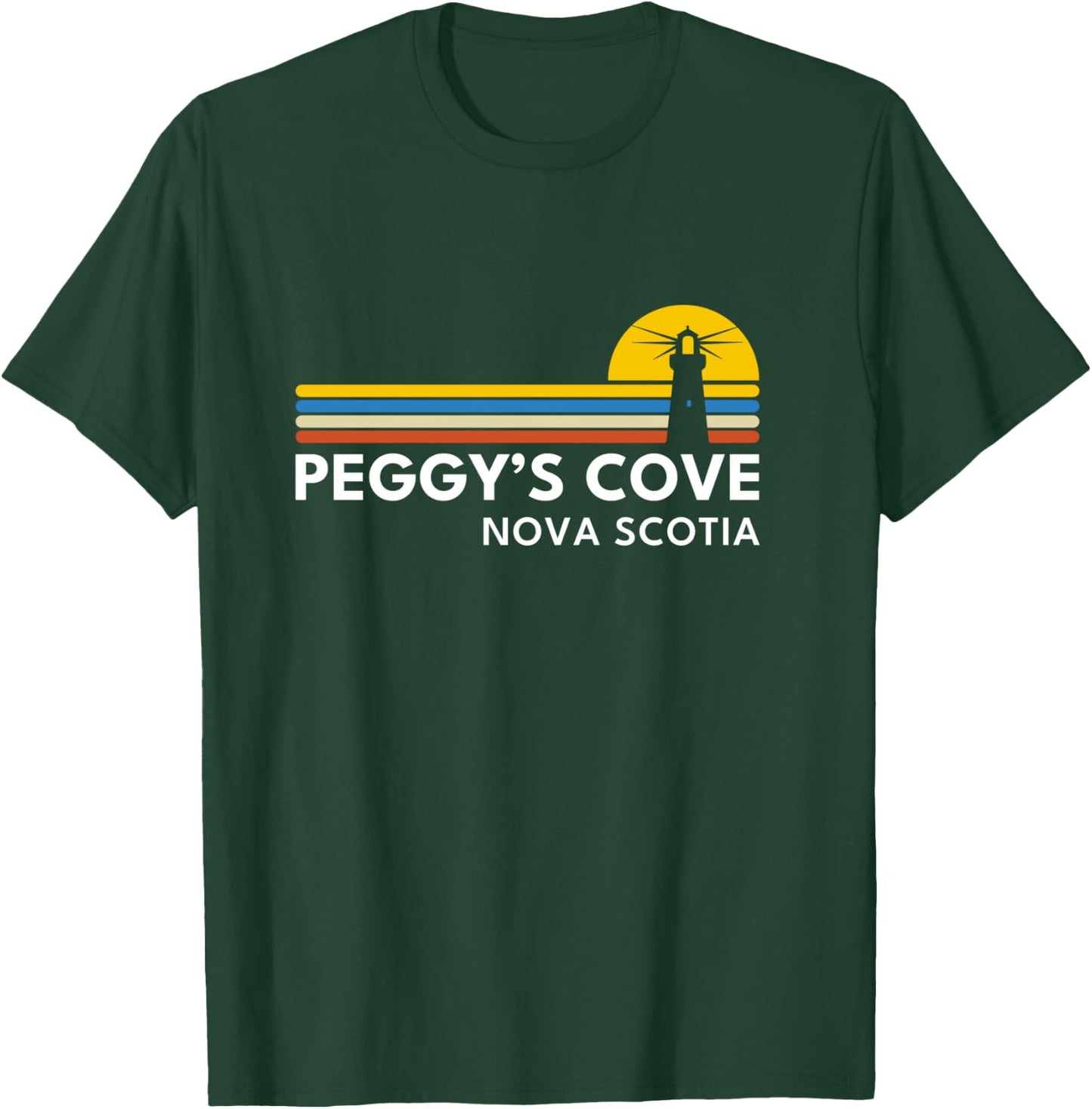 Peggy's Cove Nova Scotia Lighthouse Vintage Retro Souvenirs T-Shirt - T-Shirt | Forest