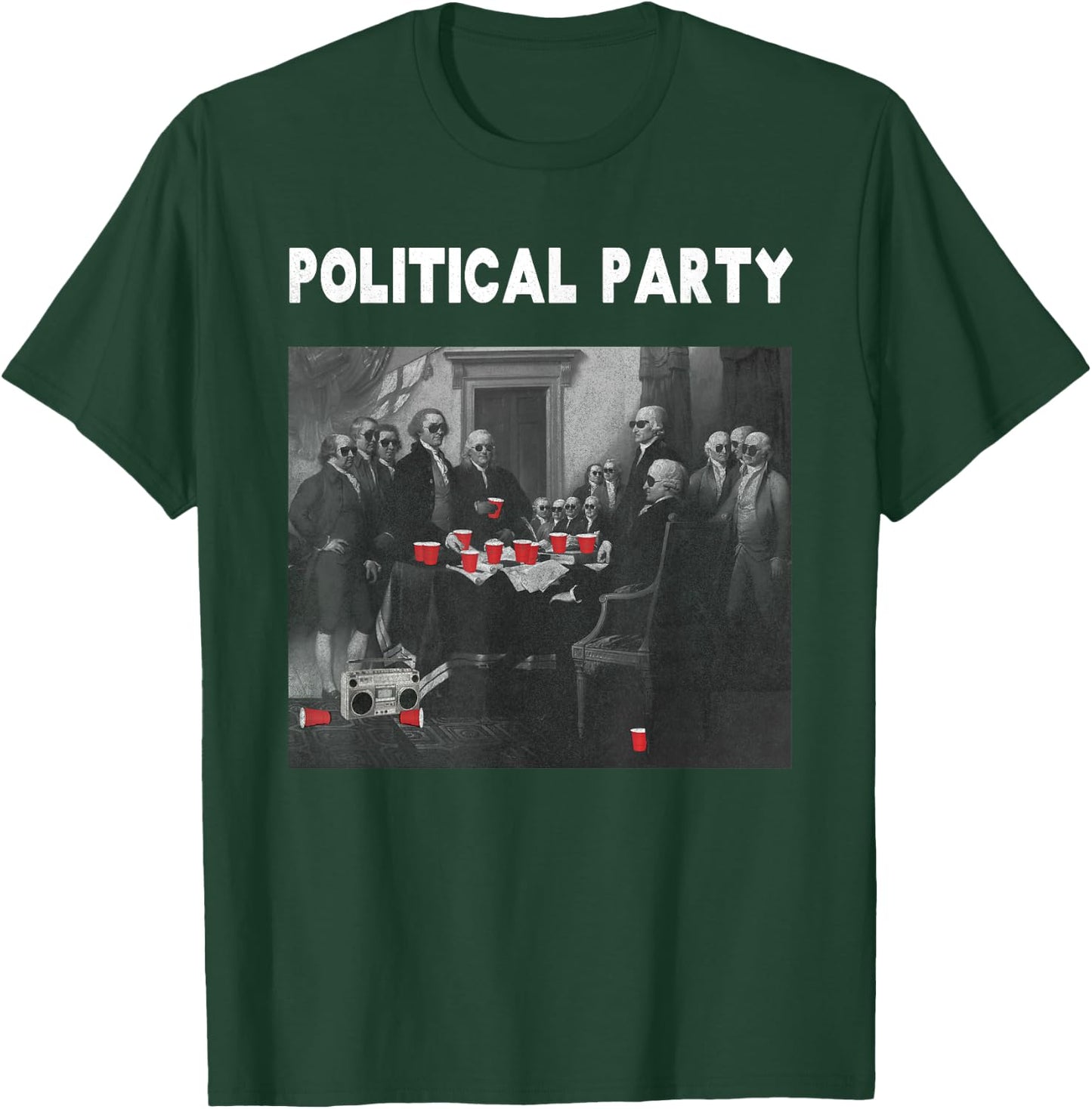 Funny Political Party Beer Drinkers Founding Fathers T-Shirt - T-Shirt | Forest