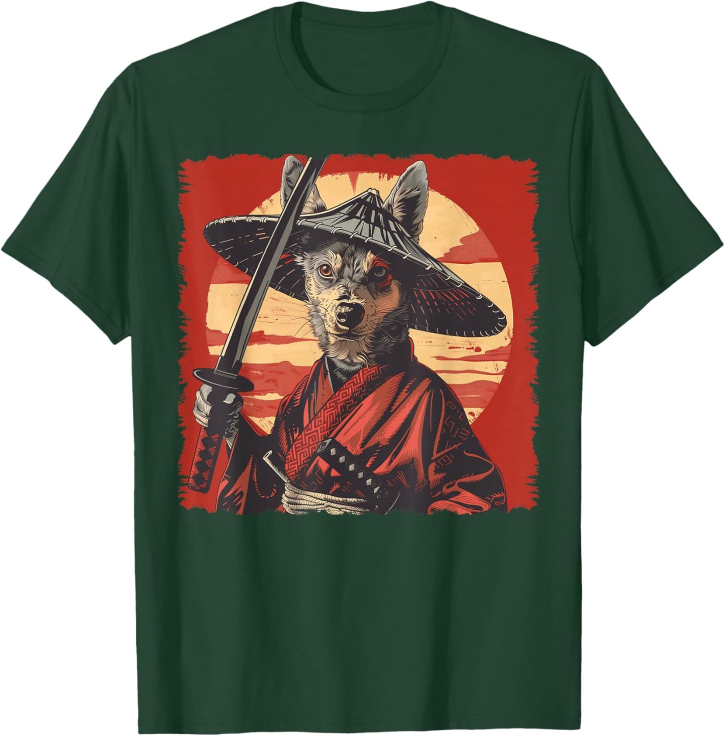 Australian Cattle Dog Dog Japanese Art Samurai Ukiyo-e T-Shirt - T-Shirt | Forest