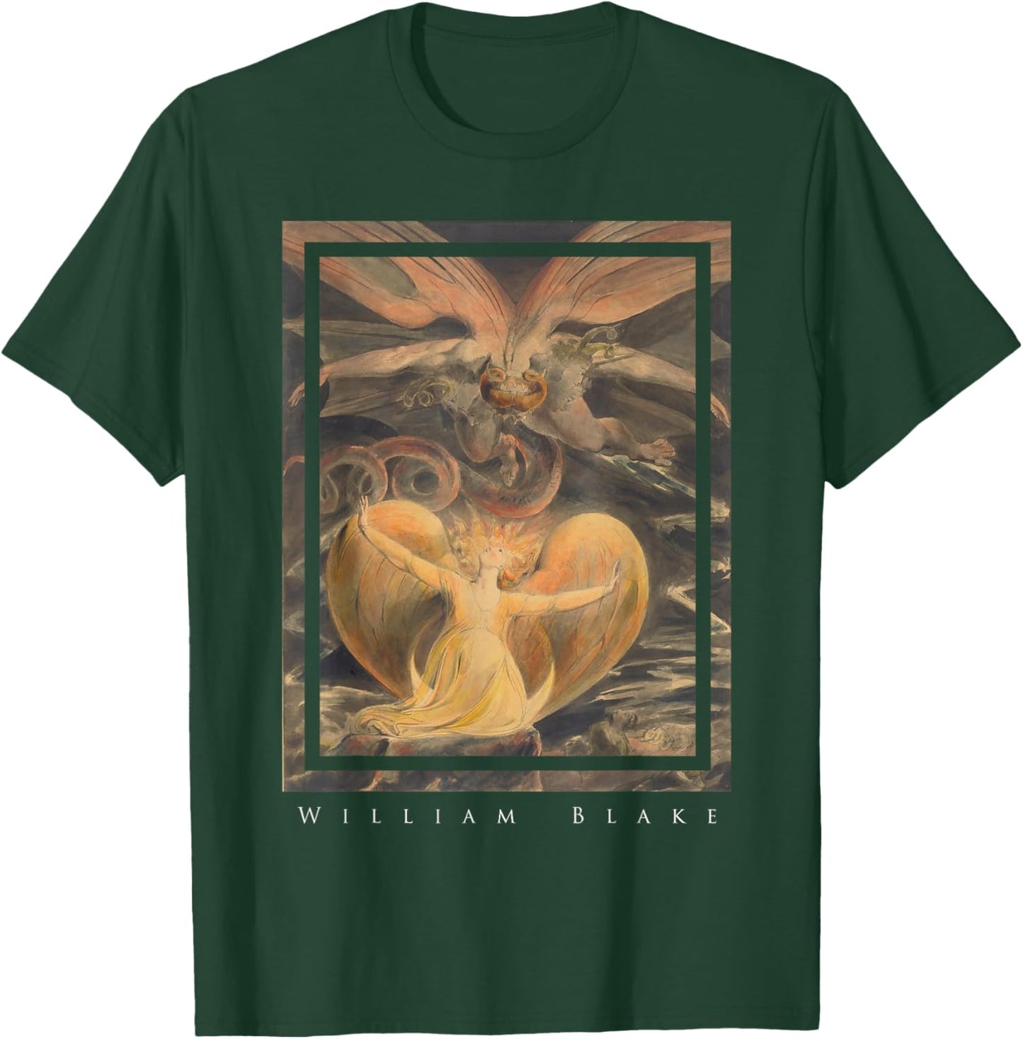 William Blake - The Red Dragon and the Woman Dressed in the Sun T-Shirt - T-Shirt | Forest