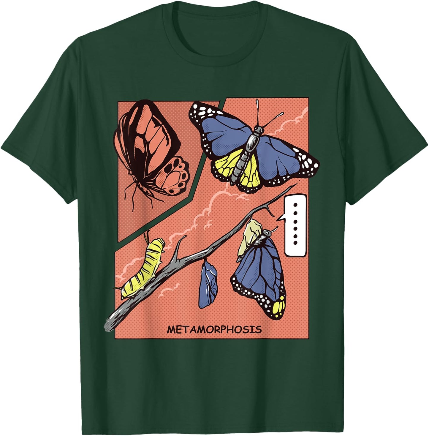Monarch Butterfly Lover Metamorphosis Butterflies Lifecycle T-Shirt - T-Shirt | Forest