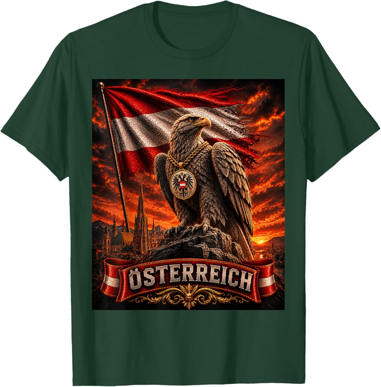 Österreich Shirt Herren & Damen Trikot Austria Adler T-Shirt - T-Shirt | Forest