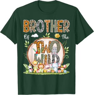 Brother Of The Two Wild Animal Safari 2Nd Birthday Party T-Shirt - T-Shirt | Forest