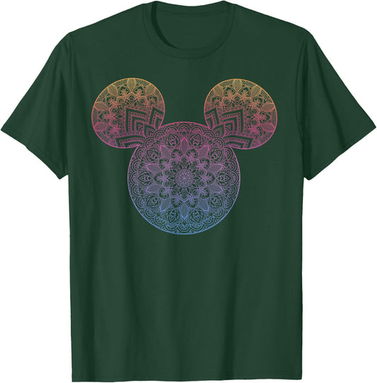 Disney Mickey and Friends Mandala Mickey Ears Small T-Shirt - T-Shirt | Forest
