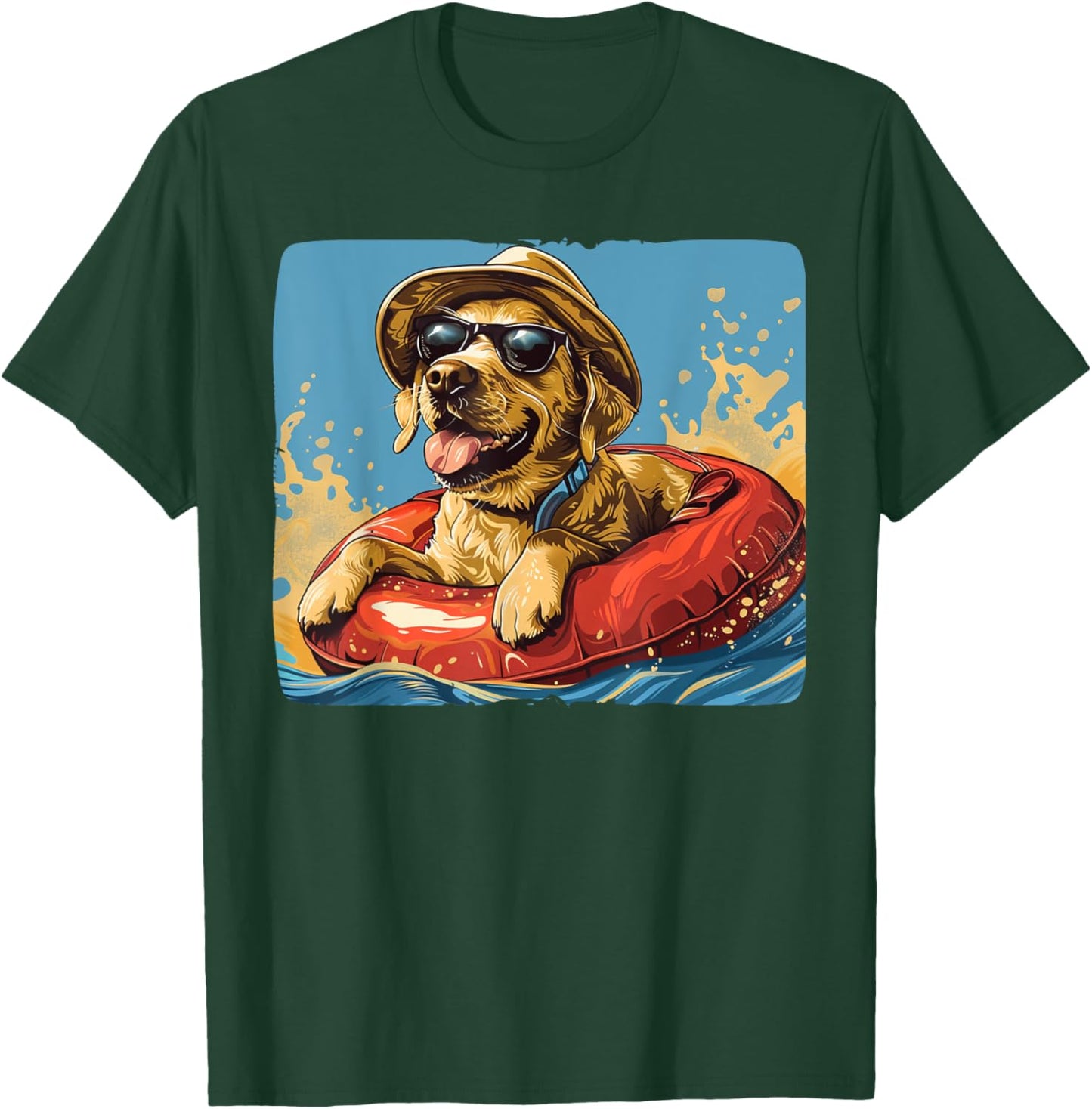 Awesome River tubing Outfit for Dogs and Pets Lovers T-Shirt - T-Shirt | Forest