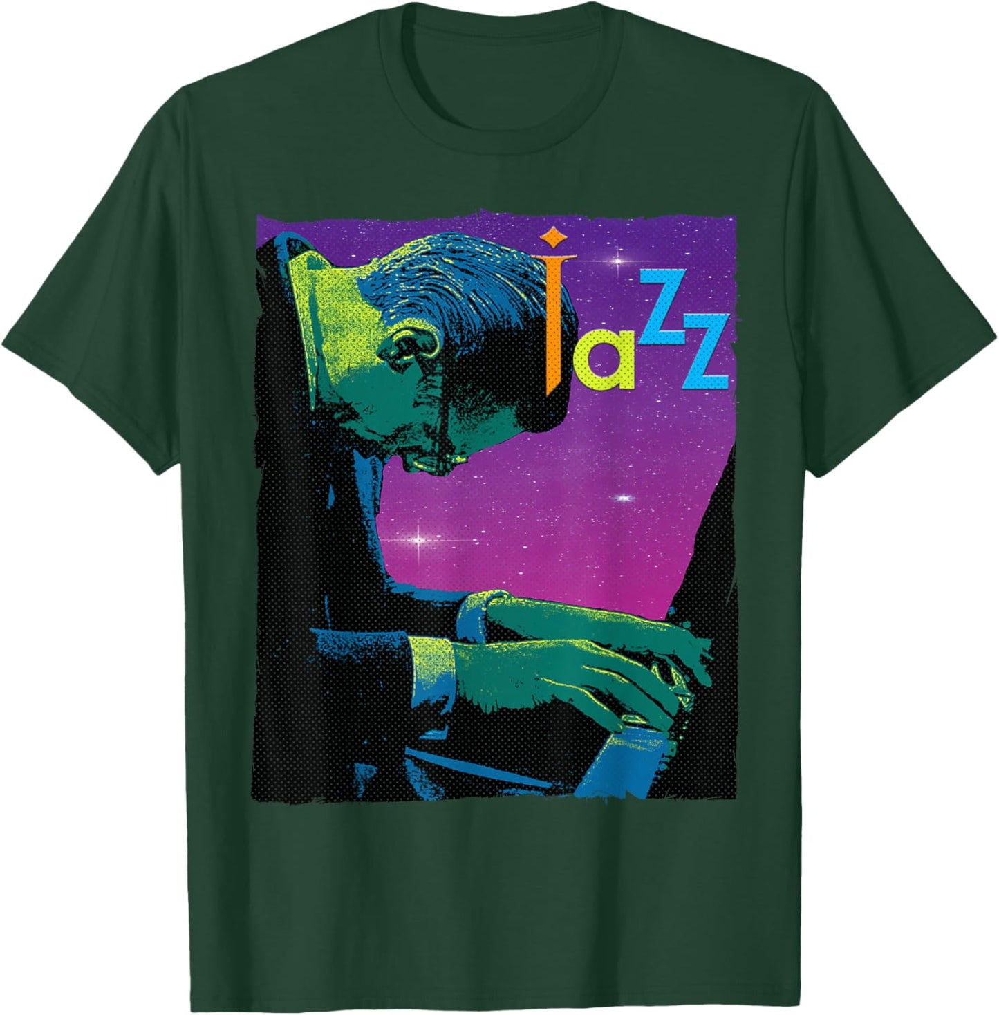 Vintage Jazz Musician Piano Playing Smooth Jazz Gift T-Shirt - T-Shirt | Forest