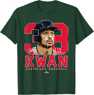 Silhouette Steven Kwan Cleveland MLBPA T-Shirt - T-Shirt | Forest