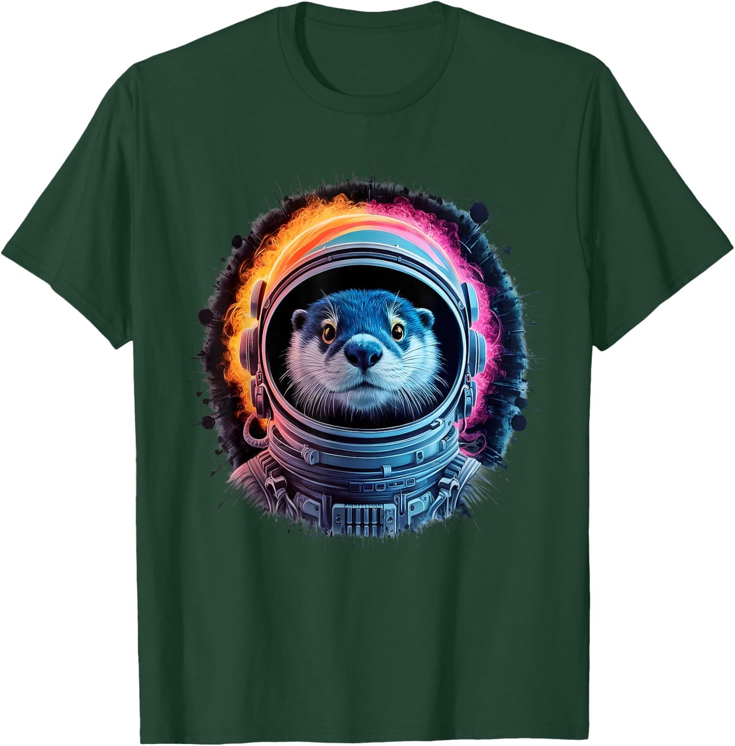 Otter Men Woman Otter Colorful Space Astronaut Otter T-Shirt - T-Shirt | Forest