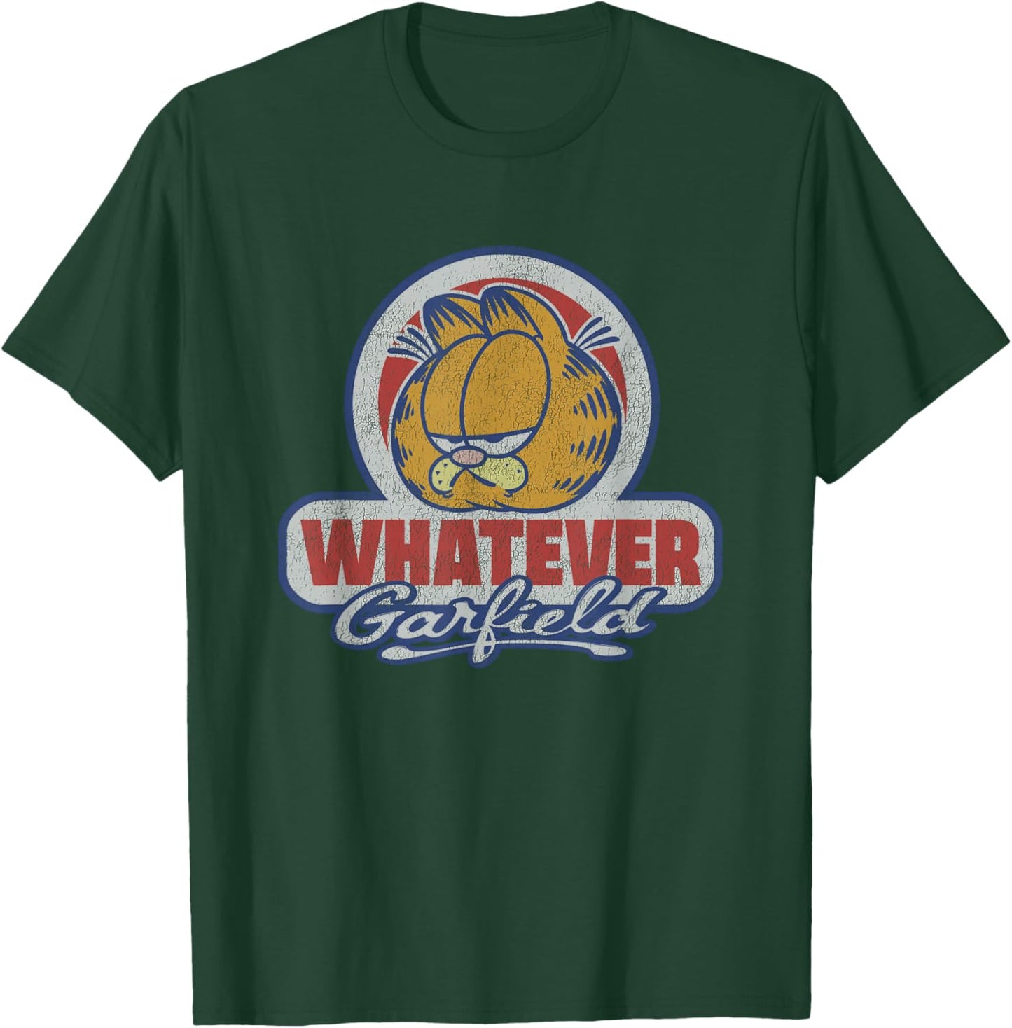 Garfield Whatever Vintage Distressed Lock Up T-Shirt - T-Shirt | Forest