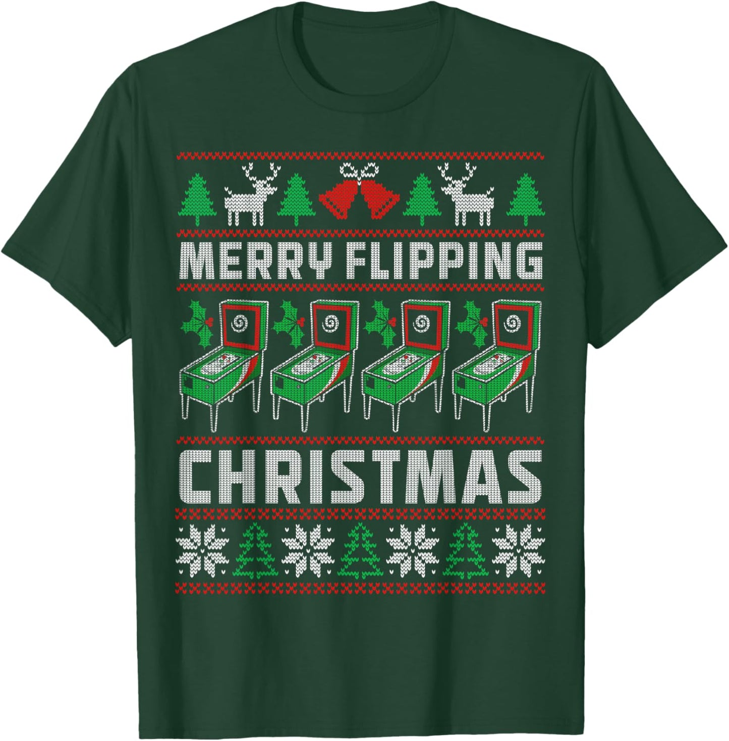 Pinball Christmas Ugly Merry Flipping Christmas Pin T-Shirt - T-Shirt | Forest