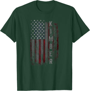 Kimber Family American Flag Gift T-Shirt - T-Shirt | Forest