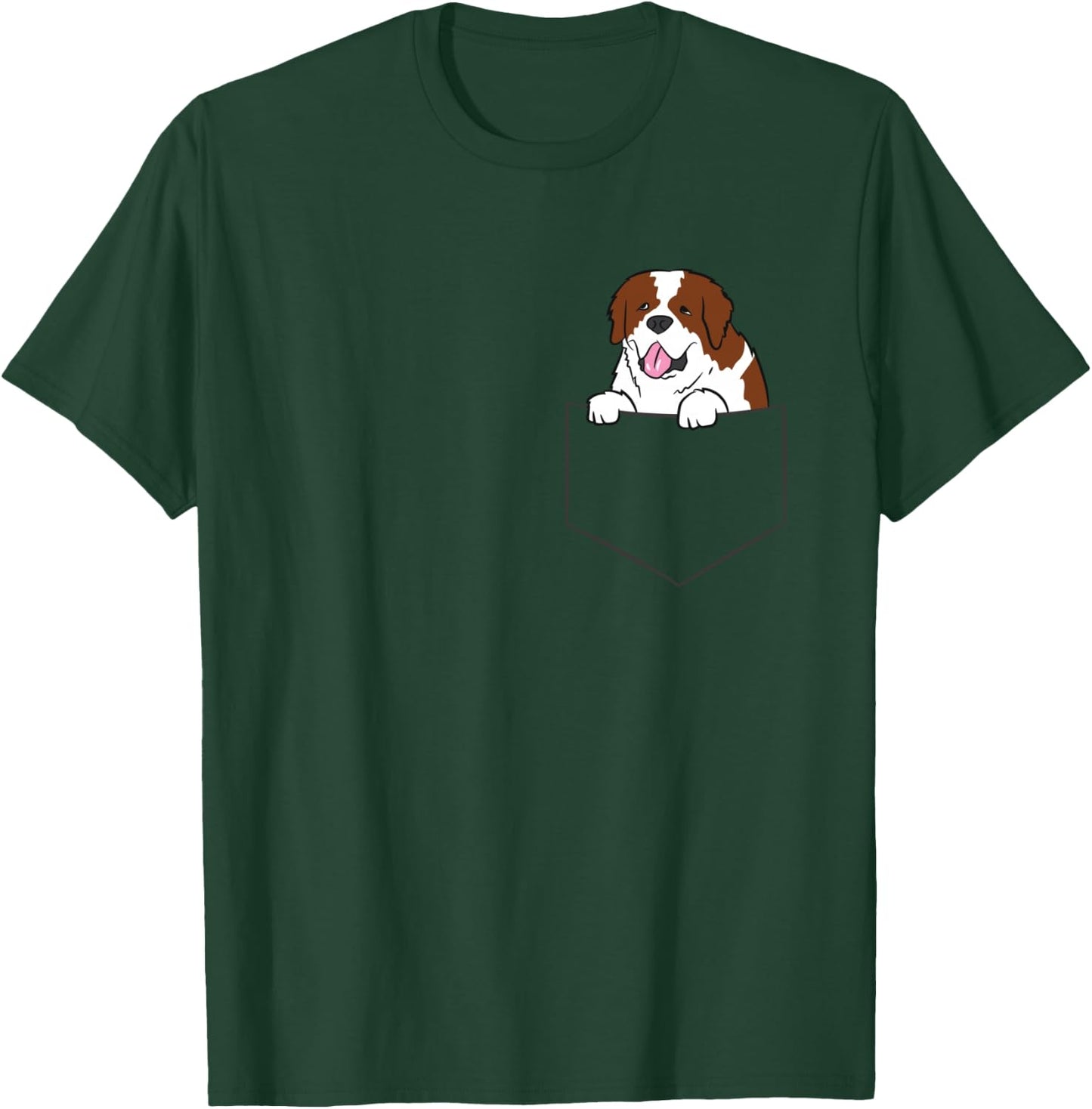 Funny Saint Bernard In Pocket Dog in a Pocket Saint Bernard T-Shirt - T-Shirt | Forest